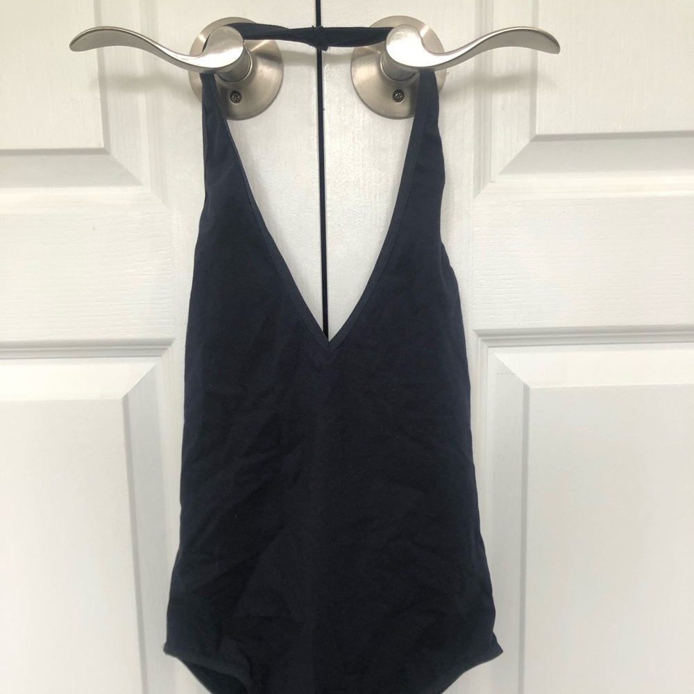 American Apparel Navy Halter Top Bodysuit